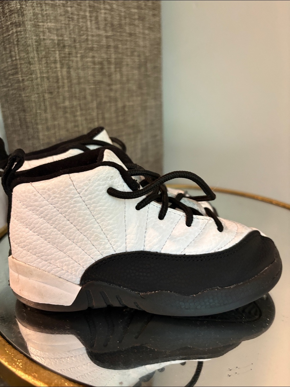 Nike Air Jordan 12 Retro Taxi White Black Toddler Size 9c  Kids Sneakers Shoes